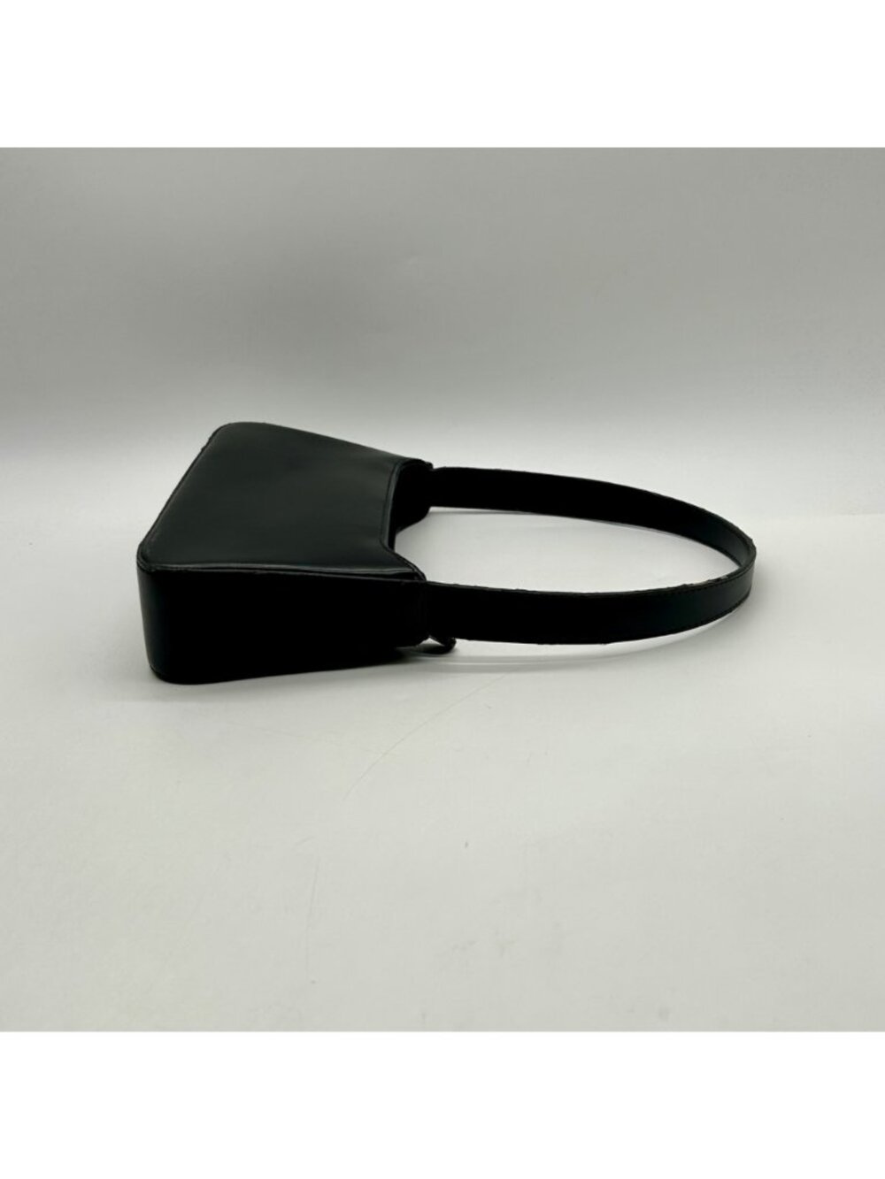 Black Faux Leather Structured Shoulder Bag - Picture 4 of 11